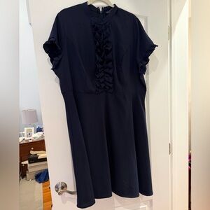 Eloquii Midnight Blue Ruffle Dress